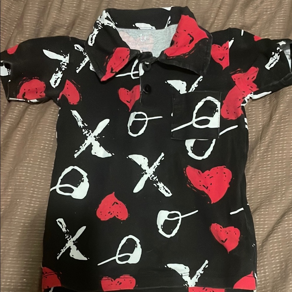 Toddler valentines polo 💘